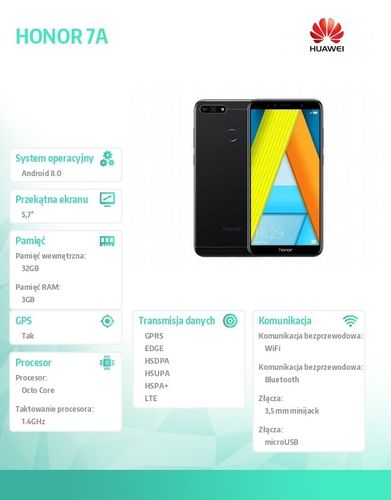 Huawei HONOR 7A Dual SIM czarny na Arena.pl