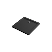 Forma X brodzik kwadratowy 90x90 cm struktura, niski, czarny mat