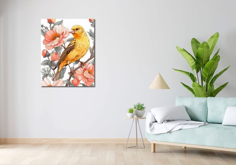 Obraz 70x90cm Wiosenny Śpiewaczek zdjęcie 2