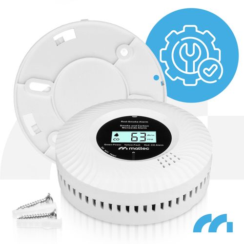 Czujnik Czadu i Dymu Detektor Tlenku Węgla Certyfikowany Alarm 2w1 LCD na Arena.pl