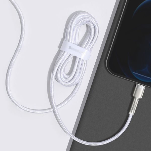 Kabel USB-C do Lightning Baseus Cafule, PD, 20W, 2m (biały) zdjęcie 10