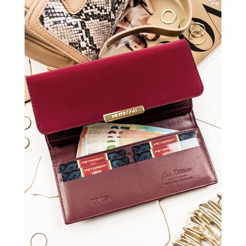 PETERSON portfel damski eko zamszowy elegancki matowy P237 c.bordowy na Arena.pl