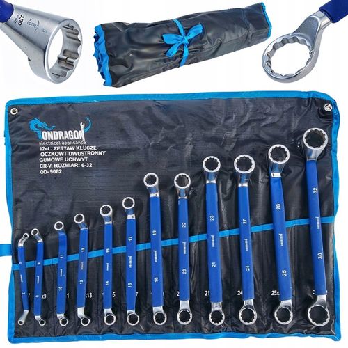 6-32 WYGIĘTE GIĘTE KLUCZE DWUSTRONNE OCZKOWE Z GUMĄ ZESTAW 12EL ETUI PRO na Arena.pl