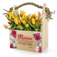 DREWNIANA DONICZKA SKRZYNKA PREZENT NA DZIEŃ MAMY