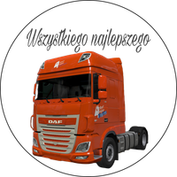 Opłatek na tort Urodziny Tir Scania Volvo Mercedes DAF Ciągnik Siodłowy