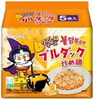 Danie o smaku ostrego kurczaka Quattro Cheese Buldak 5 x 145g - Samyang Japan