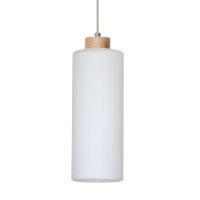 Loftowa lampa wisząca ZEFIR 113860174 zwis szklany przezroczysty drewno