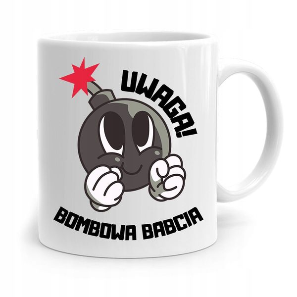 Kubek Dla Babci Na Urodziny Bombowa Babcia Z Nadrukiem Ze Zdjęciem zdjęcie 1