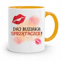 Dla Sprzątaczki Kubek Żółty Na Prezent Urodziny Z Nadrukiem Ze Zdjęciem