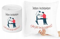 Dla Architekta Zestaw Poduszka + Skarbonka Prezent Z Nadrukiem Ze Zdjęciem