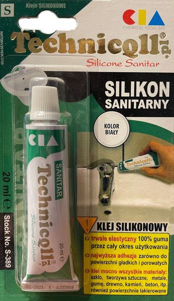 SILIKON SANITARNY BIAŁY S-389 TECHNICQLL 20ML zdjęcie 1