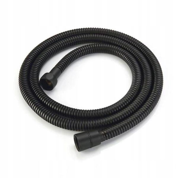 CZARNY WĄŻ PRYSZNICOWY 1,5m PODWÓJNY OPLOT - MOCNY zdjęcie 1