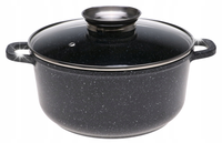 GARNEK MARMUROWY Czarny 28cm INDUKCJA 6,8l 7007