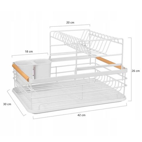 suszarka do naczyń z ociekaczem i tacą e-8078 biała na Arena.pl