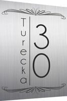 Tabliczka Tablica ADRESOWA nierdzewna 40x30 NUMER DOMU srebrna różne wzory