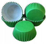 FOREMKI PAPILOTKI do muffinek sztywne Zielone 50x30mm 100szt Papil