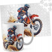 ZESTAW KUBEK + PUZZLE 110EL - MOTOR MOTOCYKL MOTOCROSS
