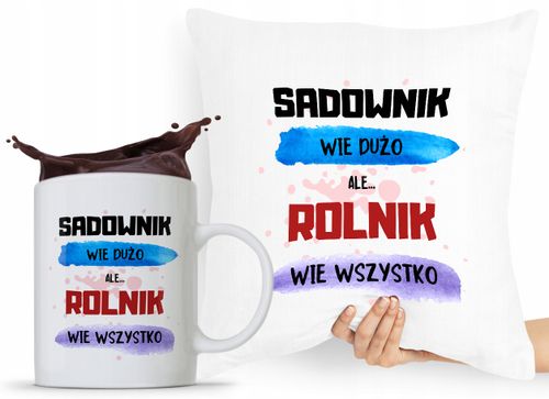 Zestaw Poduszka + Kubek Dla Rolnika Prezent Z Nadrukiem Ze Zdjęciem na Arena.pl