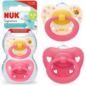 NUK Smoczek uspokajający ortodontyczny silikonowy 18-36m różowy pszczółki