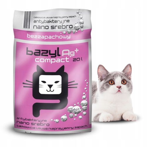 Żwirek Dla Kota Kotów Bezzapachowy Bentonitowy Bazyl Ag + Compact 20 L na Arena.pl