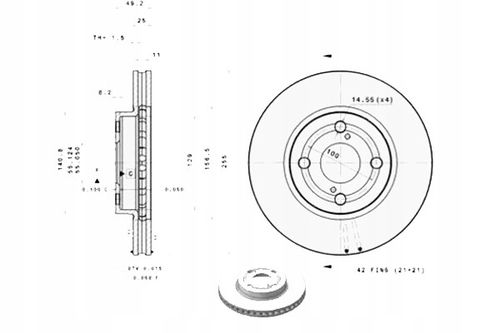 TARCZA HAM PRZOD 255X25 V BREMBO na Arena.pl