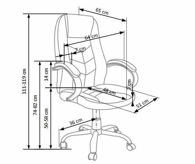 Fotel biurowy Dades brązowy zdjęcie 2