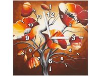 30X30CM ZEGAR MAKI BRĄZACH OBRAZ DREWNO