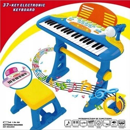 PIANINO KEYBOARD KRZESEŁKO MIKROFON ORGANY 37 klawiszy Dla Dzieci Stołek na Arena.pl