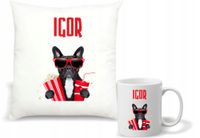 Zestaw PODUSZKA i KUBEK PERSONALIZOWANY nadruk grafika + twój napis