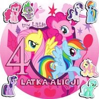 OPŁATEK NA TORT 30CM - MY LITTLE PONY + IMIĘ + GRATIS! 24CM 26CM