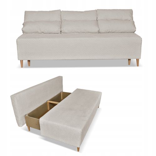 Kanapa sofa KIMO funkcja spania pojemnik Family Meble Twisster beż sztruks na Arena.pl