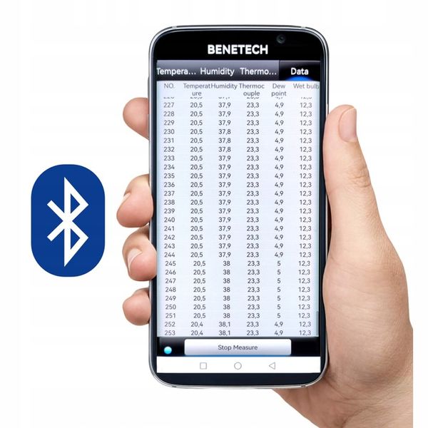 HIGROMETR WILGOTNOŚCIOMIERZ MIERNIK WILGOTNOŚCI TEMPERATUR POWIETRZA BT LCD zdjęcie 14