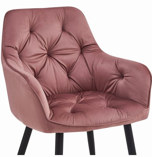 Krzesło JORK - róż aksamit / nogi czarne x 1 na Arena.pl
