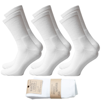 Skarpetki sportowe PÓŁ-FROTTE BIAŁE gładkie bawełna 38-40