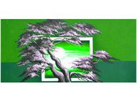 OBRAZ GREEN SUNSET NATURA