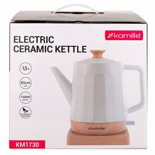 CZAJNIK ELEKTRYCZNY BEZPRZEWODOWY CERAMICZNY KAMILLE 1500 W 1,5 L na Arena.pl