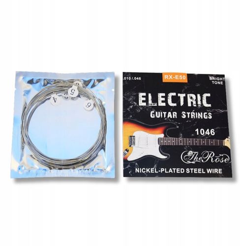 PROFESJONALNE STRUNY DO GITARY ELEKTRYCZNEJ NIKLOWANE THE ROSE RX-E50 na Arena.pl