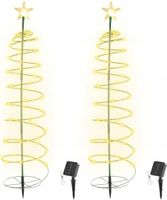 CHOINKA LED OZDOBA ŚWIĄTECZNA ZEWNĘTRZNA SPIRALA CIEPŁA BIEL 50 CM