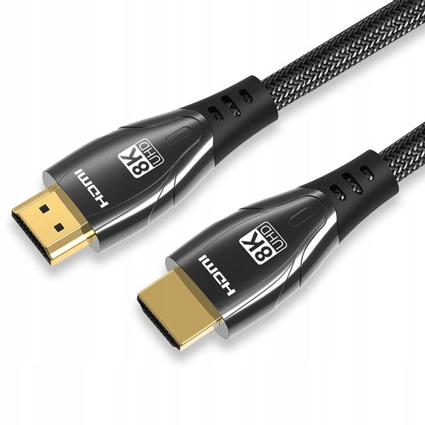 KABEL HDMI 2.1 48Gbps 8K 60Hz 4K 120Hz UHD HDR PRZEWÓD Z OPLOTEM DO PS5 5m zdjęcie 7