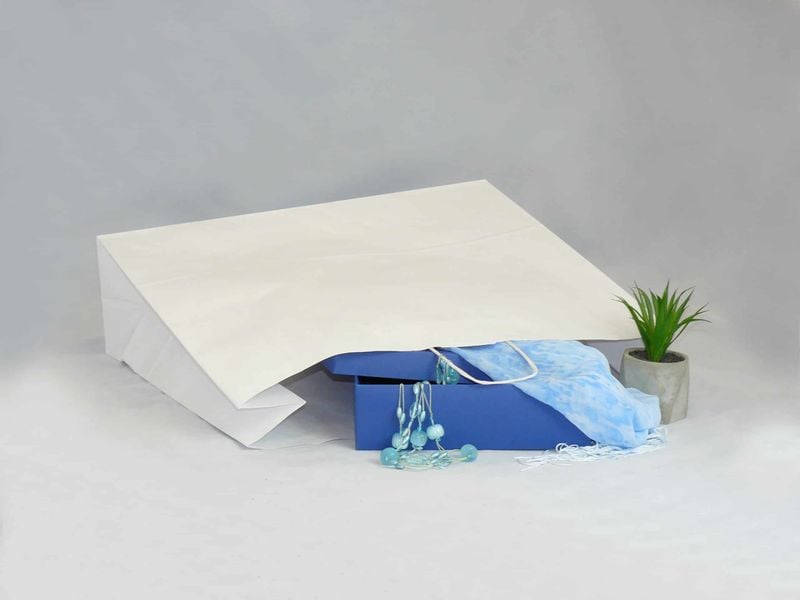 Torba papierowa biała 54 x 15 x 46 cm zdjęcie 2
