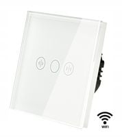Włącznik dotykowy szklany sterownik rolet żaluzji karniszy WIFI TUYA biały