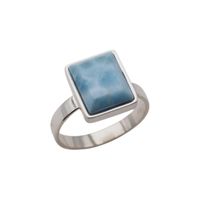 Pierścionek - prostokątny Larimar w srebrze 1