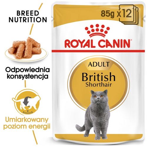 Royal Canin karma dla kotów rasy brytyjski krótkowłosy kawałki w sosie 85g na Arena.pl