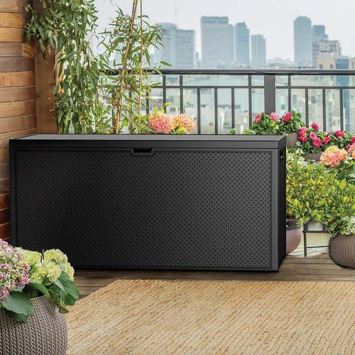 SKRZYNIA OGRODOWA NA TARAS KETER GRAFITOWA 277 l na Arena.pl