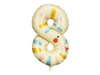 Balon foliowy cyfra "8" zwierzątko Wąż, 55x88 cm