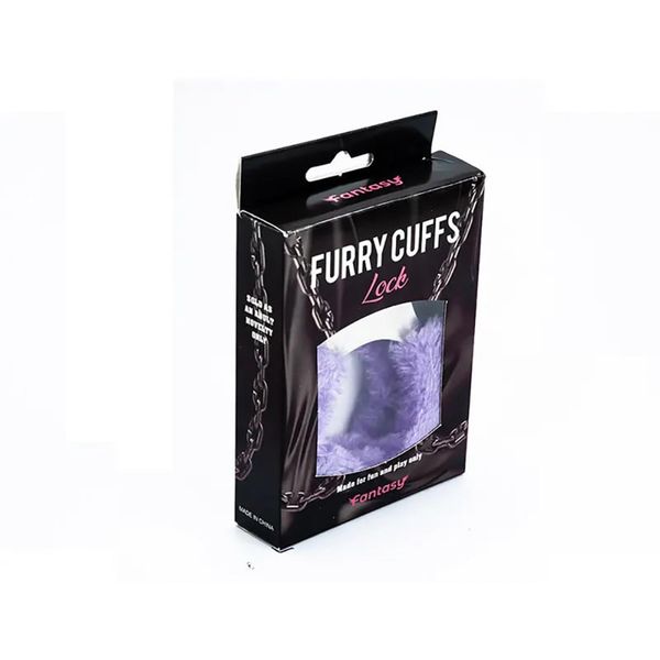 Metal Handcuffs With Purple Furry zdjęcie 2