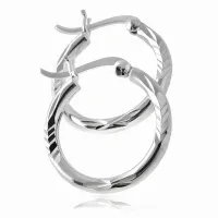 DELIKATNE DIAMENTOWANE SREBRNE KOLCZYKI KOŁA KÓŁKA KÓŁECZKA 2CM ZE WZOREM