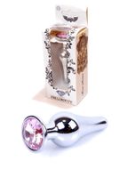 Srebrny Korek Analny Z Różanym Kryształkiem Silver Butt Plug