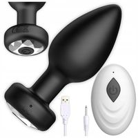 WIBRUJĄCY KOREK ANALNY WIBRATOR Z PILOTEM ZDALNIE STEROWANY ANAL PLUG