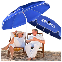 Parasol plażowy w kolorze niebieskim wytrzymały stabilny na wakacje plaże
